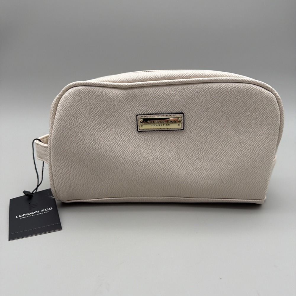 London Fog Cosmetic Case 100th Anniversary White Color NWT